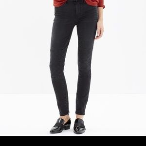 Madewell black moto high riser skinny jeans